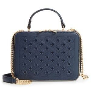 Pre-Owned Navy BP Crossbody Bag with Gold Chain